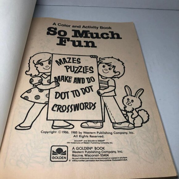 Vintage 1986 Golden Color / Activity Book So Much Fun Easter Coloring Book - Picture 4 of 14